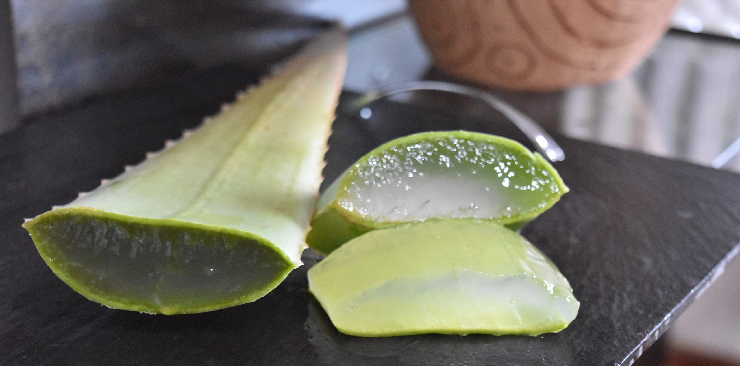 Aloe vera gel: How to cut and Extract gel from an aloe vera leaf? - Verdeaurora